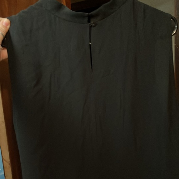 Eileen Fisher Black Silk Georgette Crepe Sleeveless blouse top $218 NWT Large - Picture 5 of 5